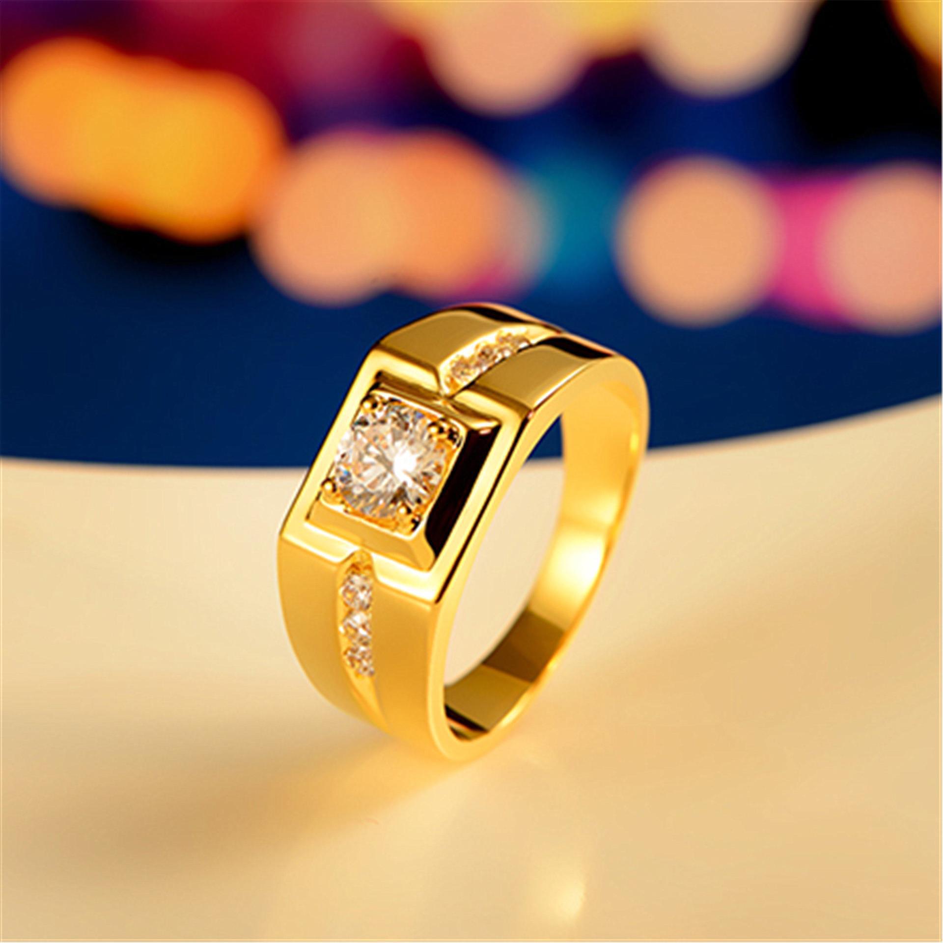 Herrenring Mit Simuliertem Diamant In Weißgold Optik_voghion.com
