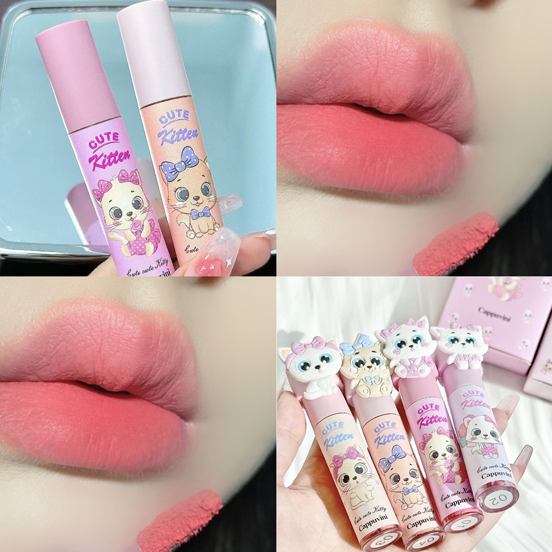 Cappuvini gato suave crema de labios suave crema de labios de verano brillante brillo de labios baratos estudiantes
