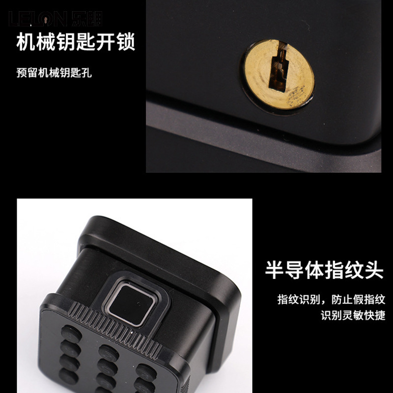 Personalizada alternativa esférica cerradura de tres barras cerradura de huellas digitales puerta interior cerradura de puerta inteligente de inducción electrónica cuadrada transfronteriza americana