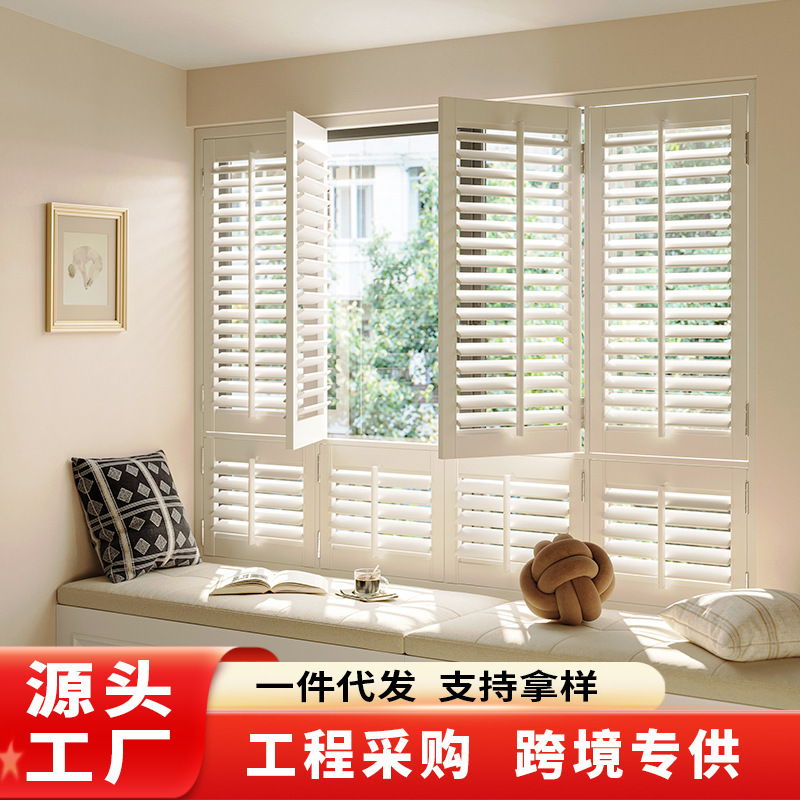 Paulownia Venetian Breathable Curtain Living Room Partition Bedroom Cabinet Door Study Bathroom Breathable Window Push-pull Folding Window