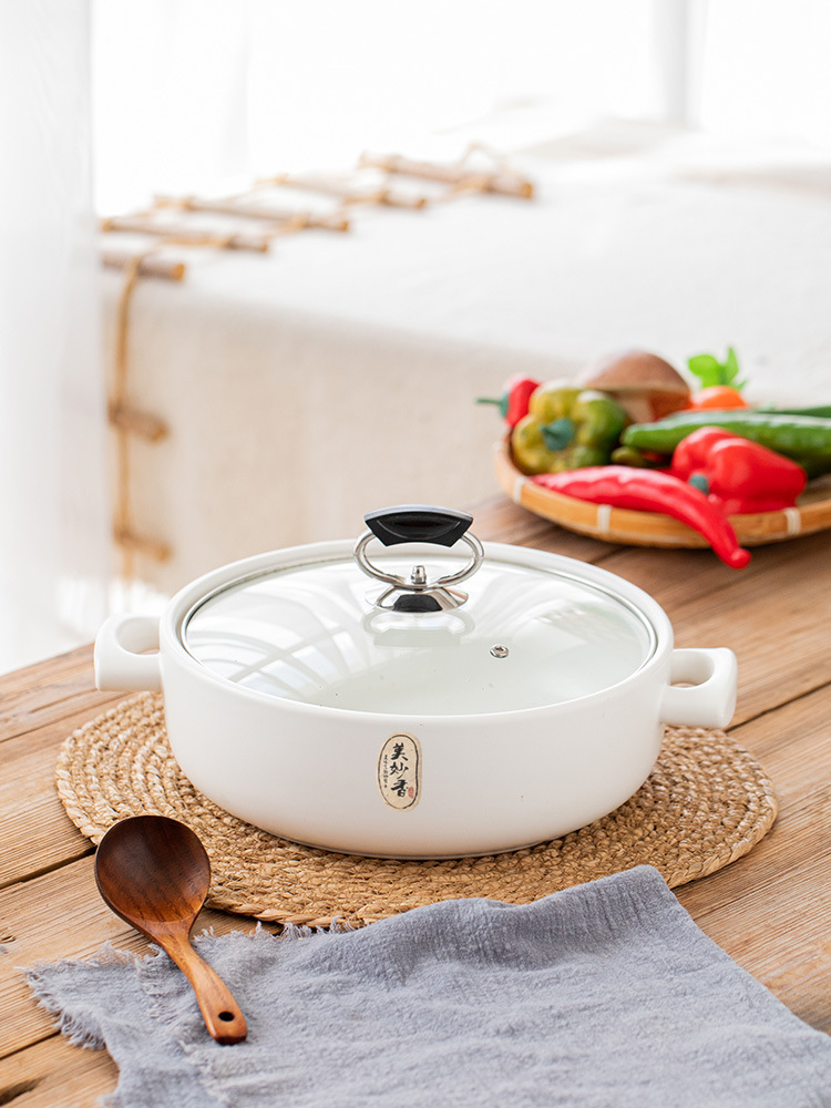 9WOR electromagnetic stove dedicated two-use sand pot for open flame, commercial large hot pot, soup pot, household high-temperature resistant porridge pot