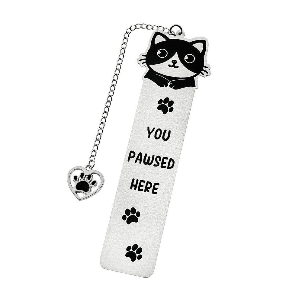 Amazon venta caliente interesante gatito perro marcadores adorables diseño de contraste de color blanco y negro marcadores de acero inoxidable fabricantes al por mayor