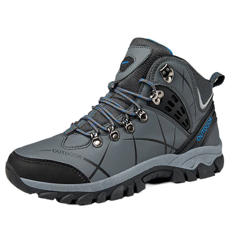Zapatos de montaña transfronterizos para hombres impermeables, antideslizantes, desgaste, zapatos deportivos al aire libre de otoño y invierno y zapatos de montaña de montaña de montaña de senderismo pareja de tamaño grande