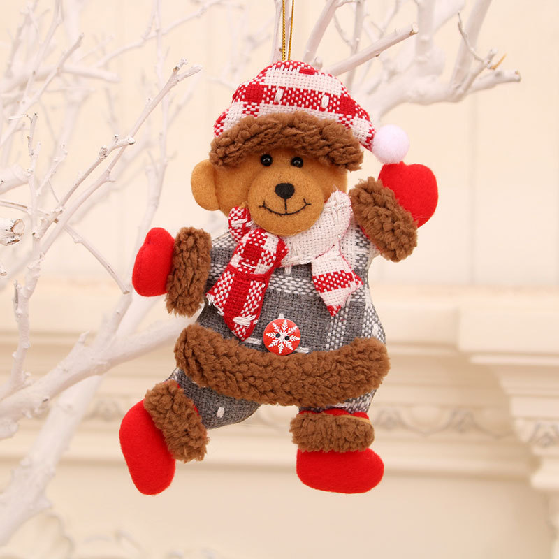 Decoraciones de Navidad anciano muñeco de nieve ciervo regalos de Navidad pequeño colgante muñeca de peluche colgante de árbol de Navidad suministros