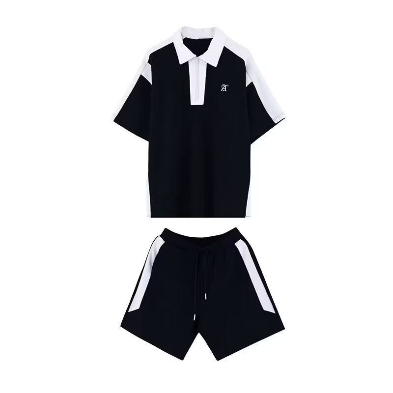 Camisa menos ropa traje de ropa deportiva verano para hombres camiseta de manga corta jersey de baloncesto pantalones cortos casuales de dos piezas tendencia coreana