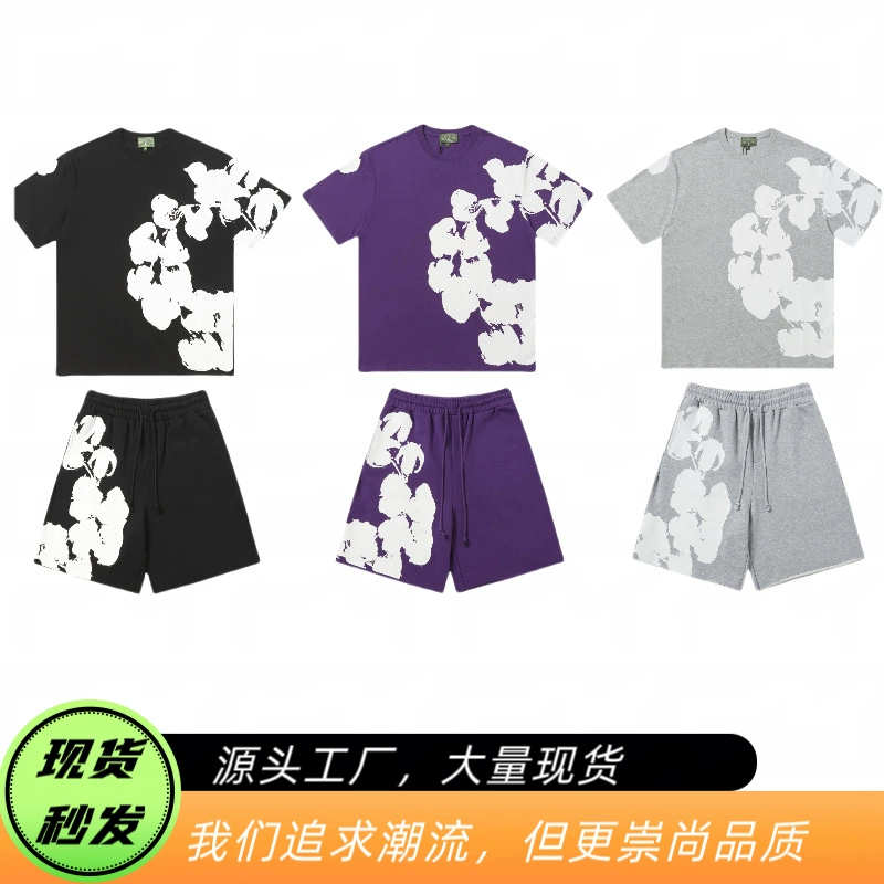 Трансграничный американский новый новый DENIM капок пены шорты с короткими рукавами