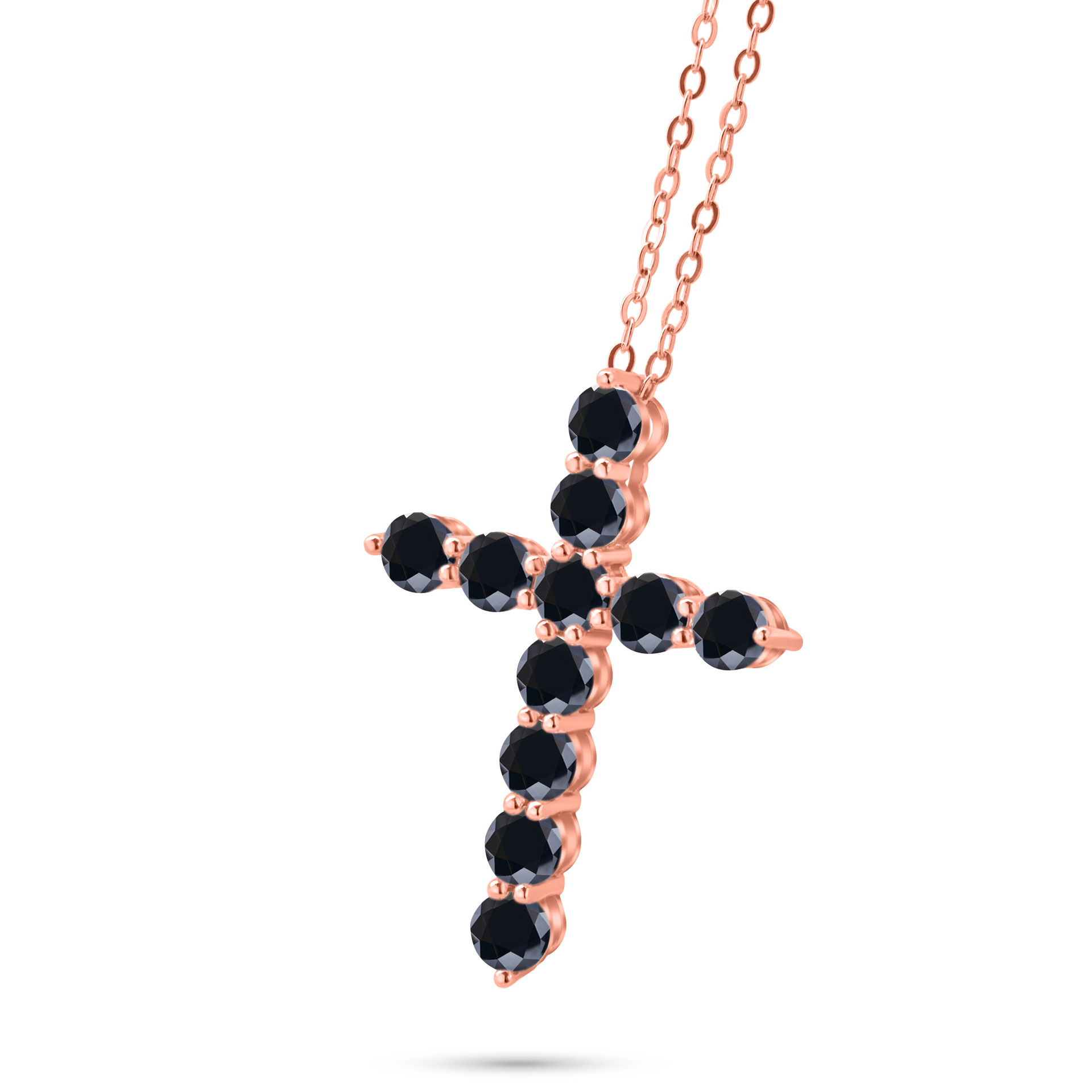 3mm - 4mm collar de cruz de color azul de piedra de mozanita de plata esterlina de lujo ligero collar clavícula colgante de cruz