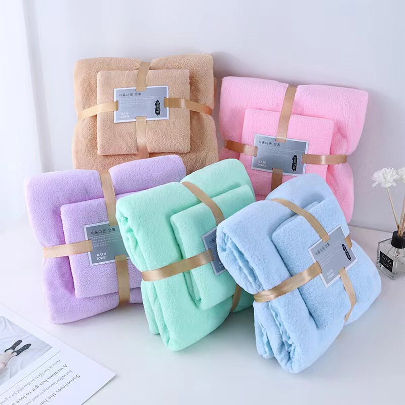 Factory wholesale coral fleece towel bath towel mother towel absorbent two-piece activity gift towel beach towel