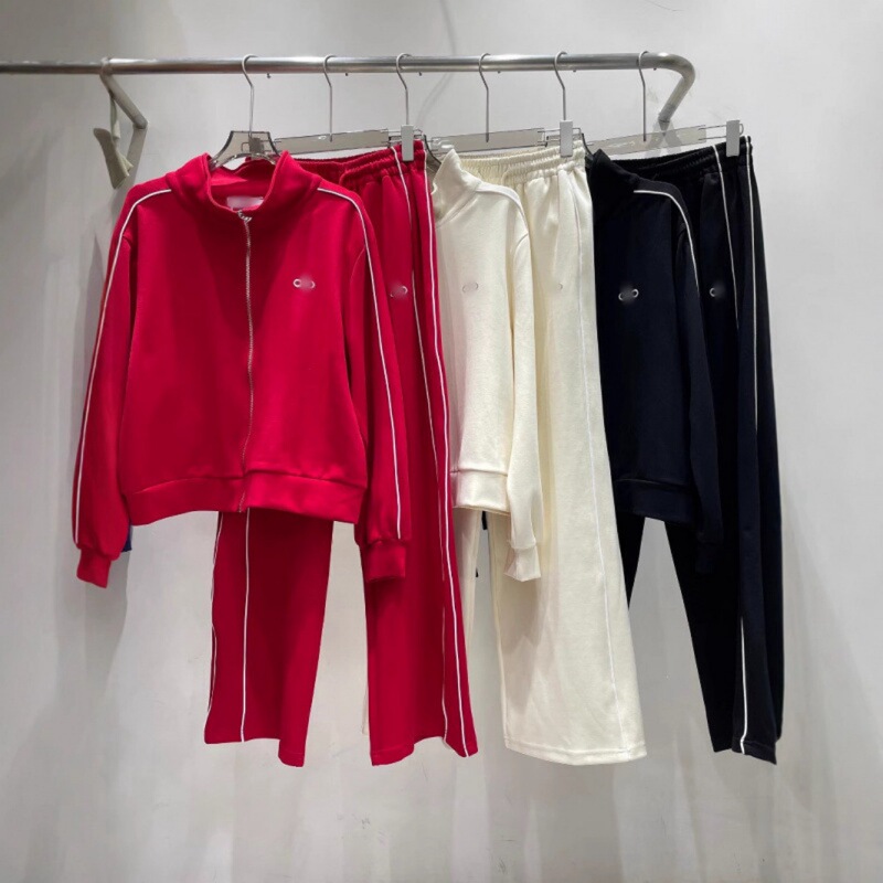 22026 New Style Sports Casual Stand-Up Collar Zipper Sweatshirt + Straight-Leg Pants Versatile Suit for Women 22026 New Style Sports Casual Stand-Up Collar Zipper Sweatshirt + Straight-Leg Pants Versatile Suit for Women