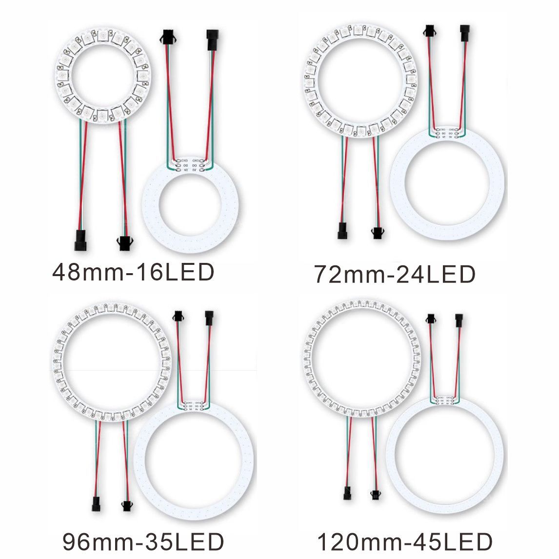 5V Ws2812 Full-Color Angel Eye Ring Light 5050Rgb Car Decorative Light Strip Running Lights Atmosphere Light