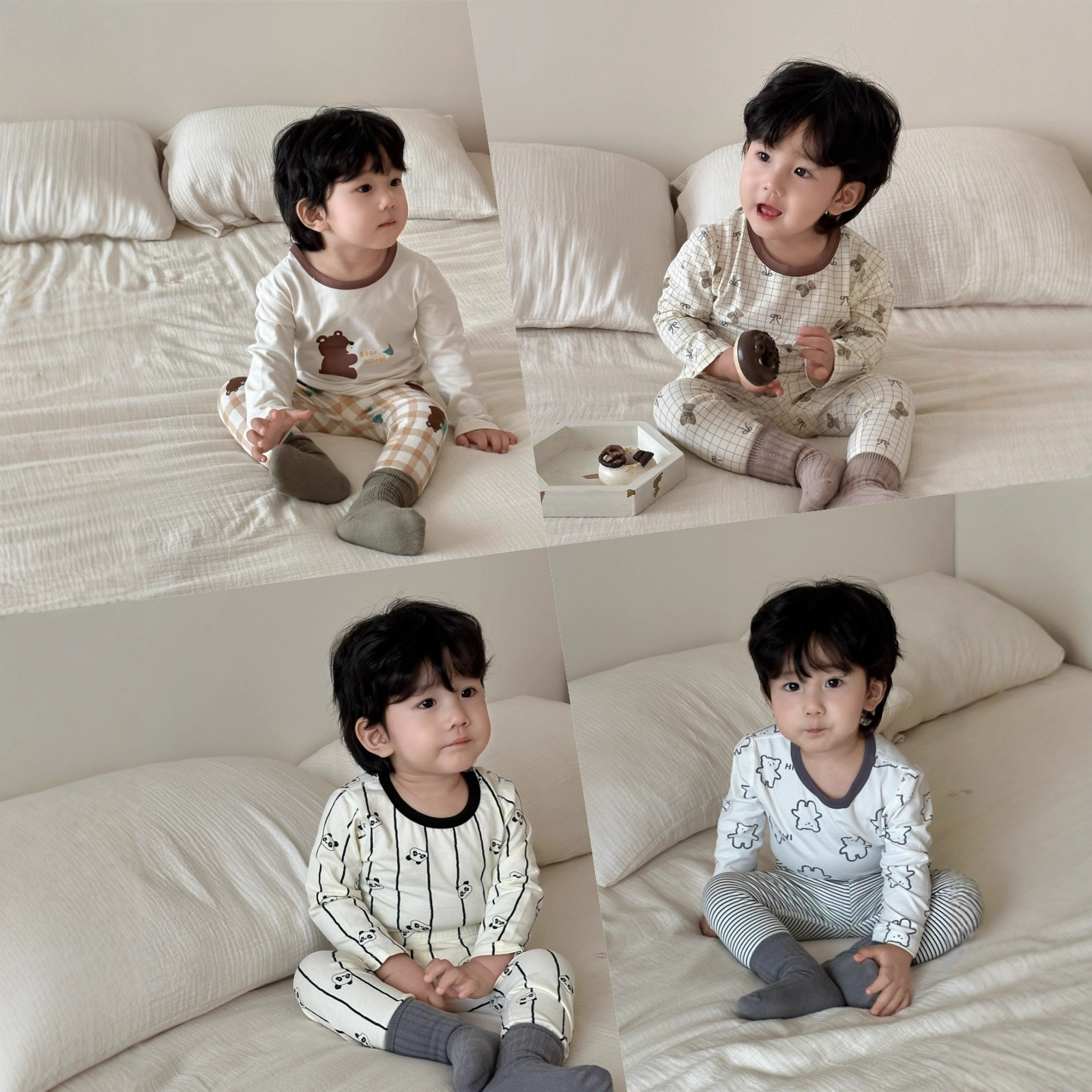 Boys' Autumn Pajamas Home Suit Baby Home Clothes Suit Autumn Children's Autumn Clothes Children's Clothing 2025 New