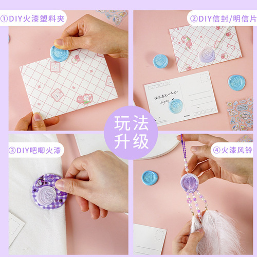 Cute Woodland Sanrio Sweet Treat Party Enamel Stamp Set Handbag Accessories DIY Kids Enamel Wax