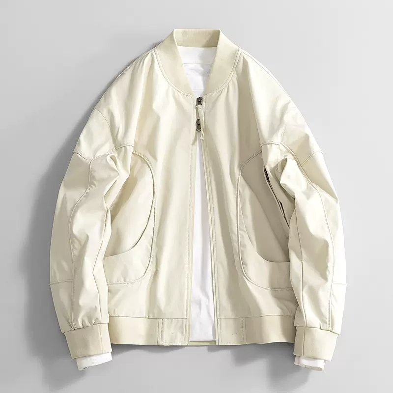 跨境夹克男春秋季新款宽松棒球领宽松潮流港风工装风百搭宽松外套