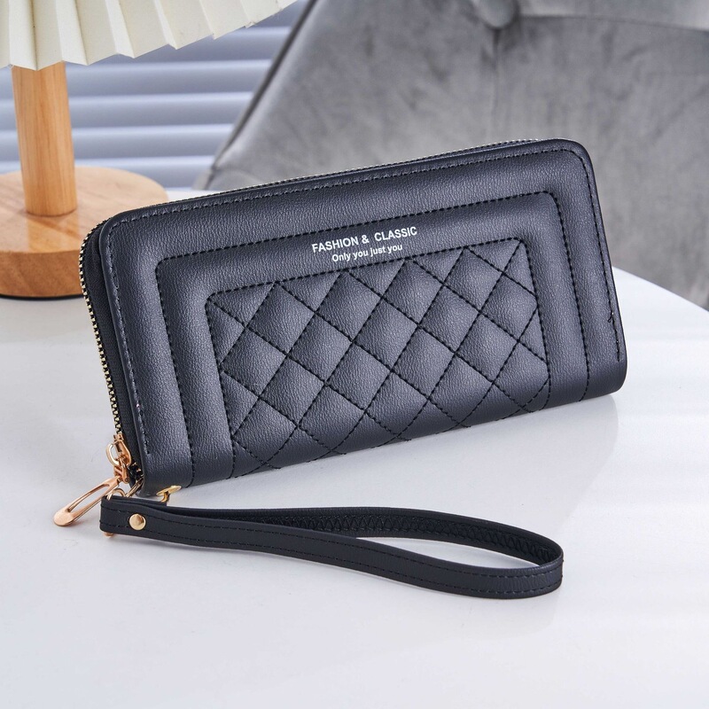 New Fashionable and Versatile Textured Rhombus Casual Single-Zip Multifunctional Simple Large-Capacity Women's Wallet Direct from the Manufacturer New Fashionable and Versatile Textured Rhombus Casual Single-Zip Multifunctional Simple Large-Capacity Women's Wallet Direct from the Manufacturer