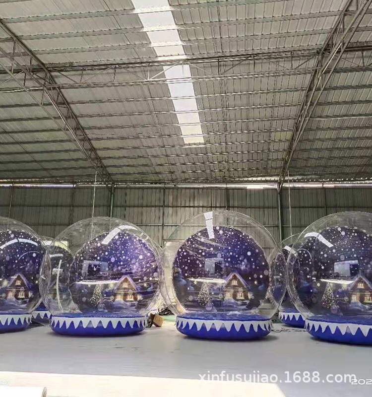 Bola de copo de nieve inflable centro comercial exposición inflable Navidad burbuja transparente casa fábrica boda Fondo decoración bola de cristal