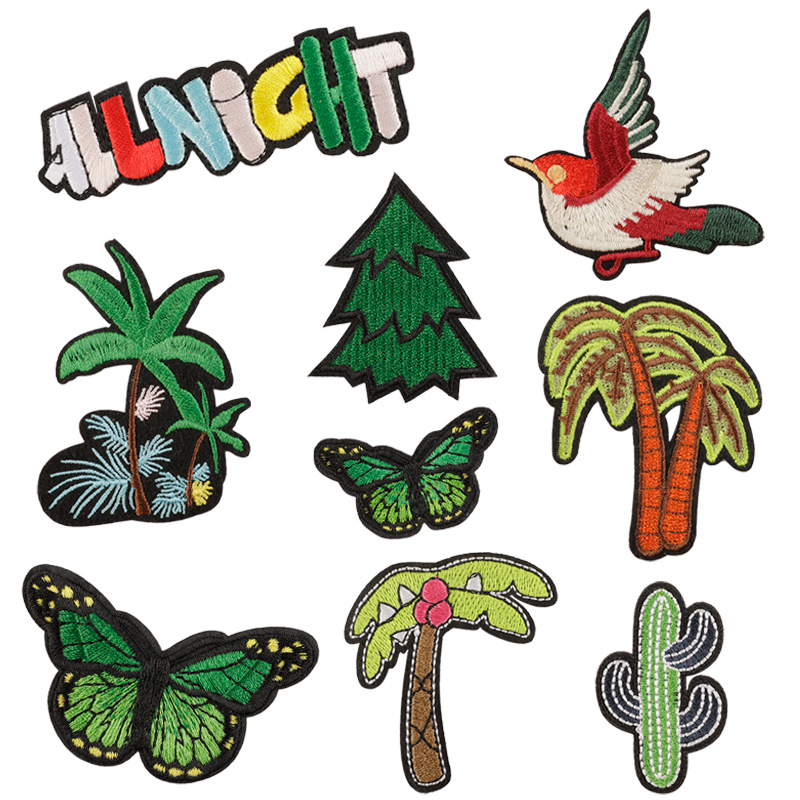 Pichuan bordado de computadora bordado pegatinas árbol mariposa ropa accesorios parche DIY accesorios pegatinas de tela pegatinas de adhesión