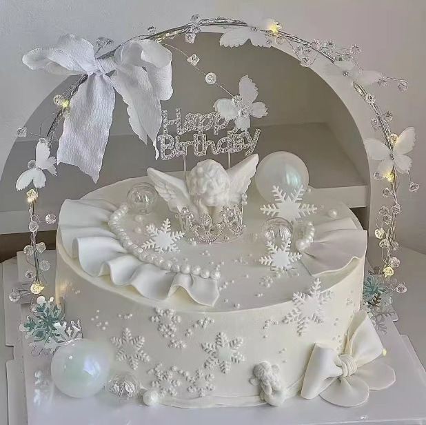 Navidad hermosa mariposa cristal hierro forjado torta decoración Cupido corona de cumpleaños adornos horneados