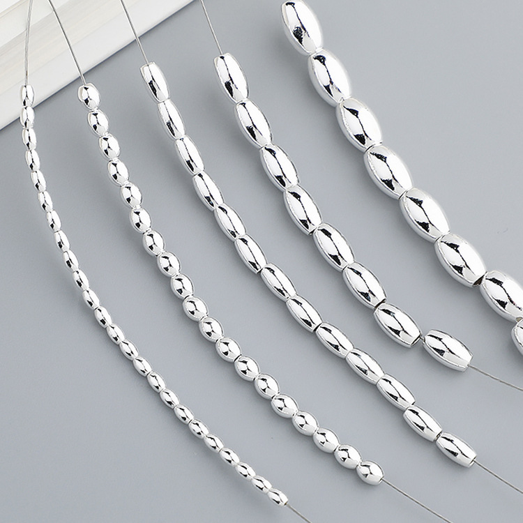 S925 Silver Face Olive Beads Rice Beads Lutong Beads DIY Beaded Bracelet Necklace Accessories S925 Silver Face Olive Beads Rice Beads Lutong Beads DIY Beaded Bracelet Necklace Accessories