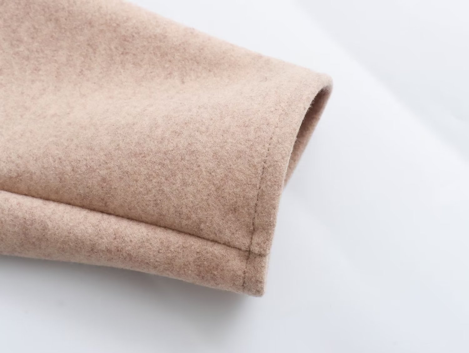 Damenbekleidung Rundhals Wollmantel Modejacke Langarm Dekorative Tasche Top_voghion.com