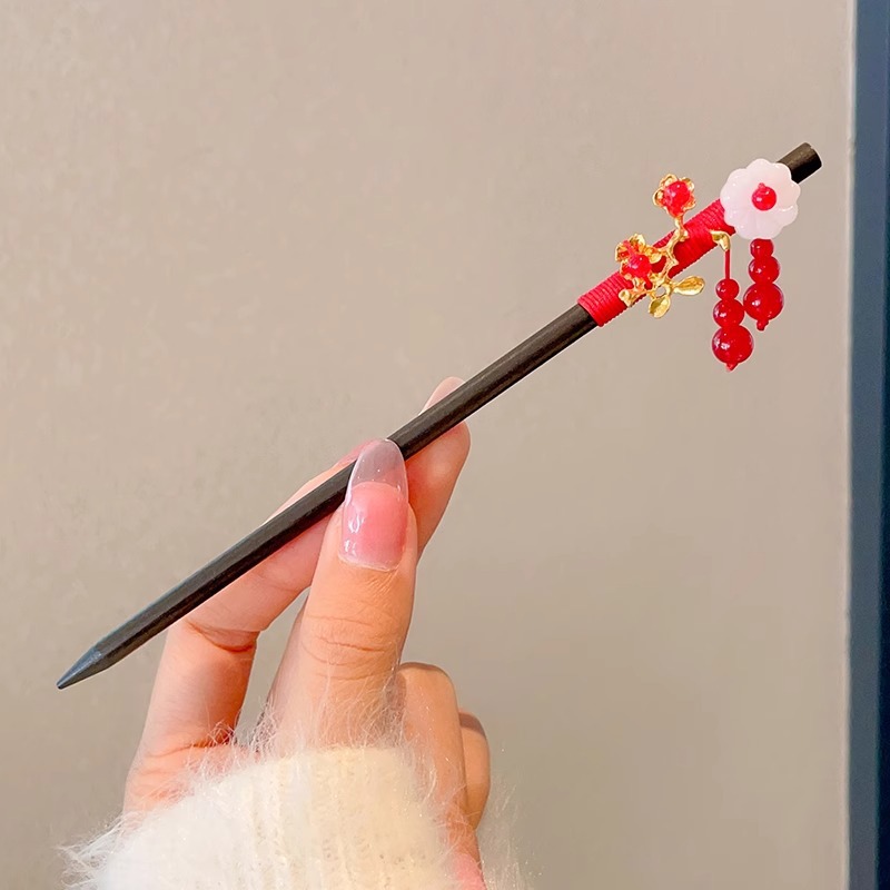 Estilo antiguo Hanfu tocado flor horquilla sentido femenino de alto nivel borla paso a paso nuevo estilo chino