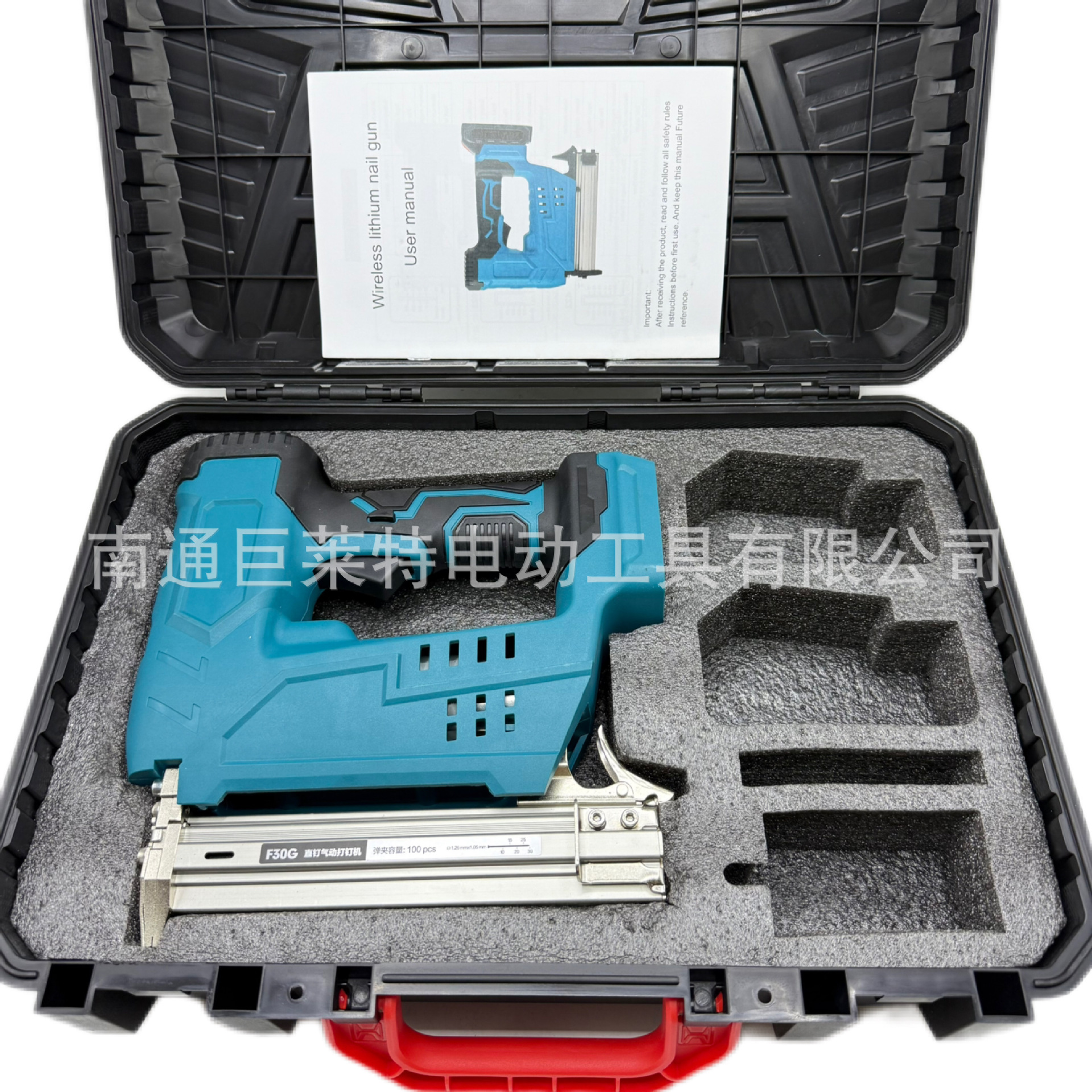 工厂直销外贸F30射钉枪塑盒充电式手持装修木工快速打钉高效作业