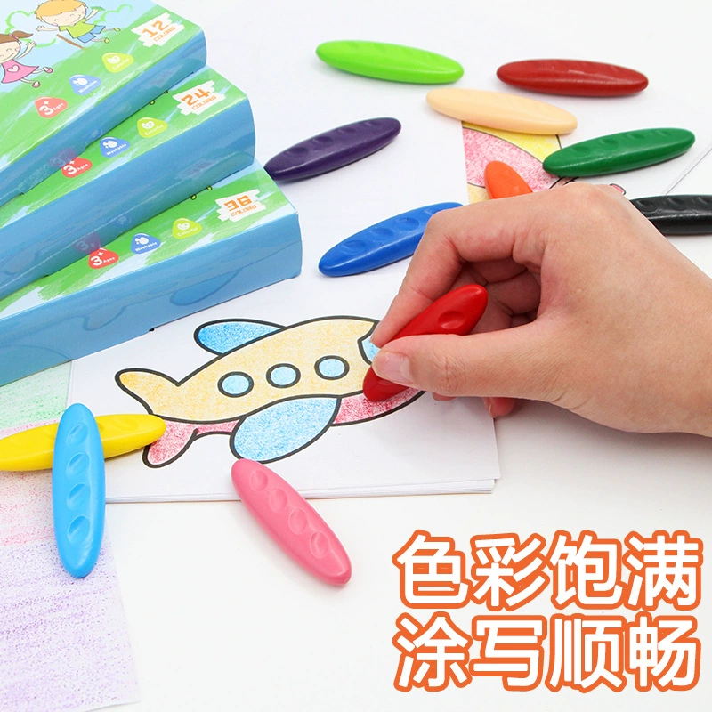 Plastic children's cartoon crayons for kindergarten, 3D, washable