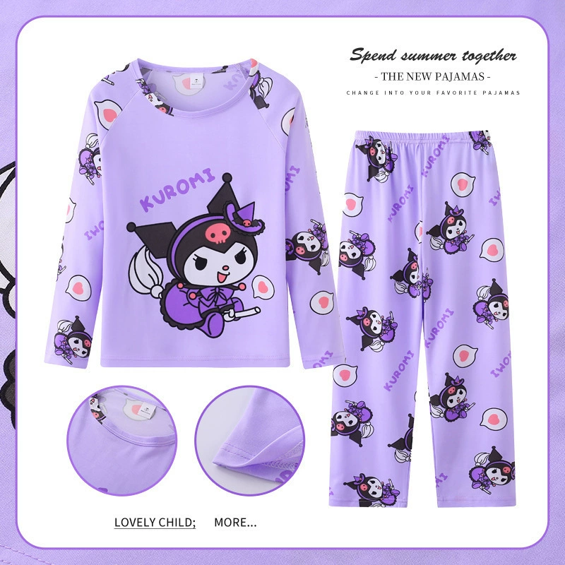 Демисезонный pijama для детей, мультяшная милая длинный рукав, корейский стиль