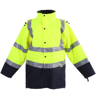 Winter Warm and Cold-Resistant Windproof Cotton Reflective Clothing Traffic Vest Vest Safety Two-Color Warning Clothing Printed Logo