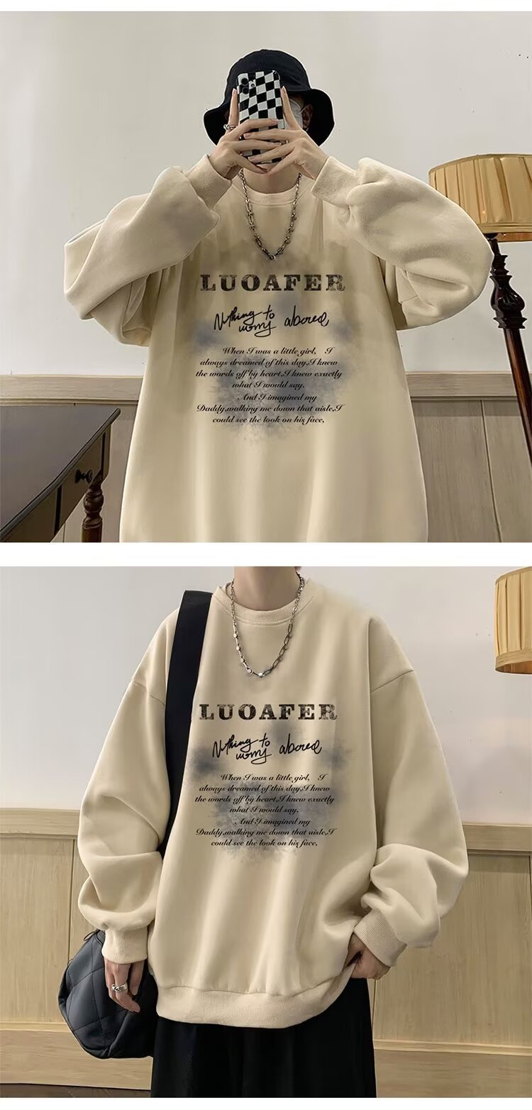 boy Printed Winter Sweatshirt 2024 Spring Autumn Korean New Loose Top Hong Kong Style Trendy Men's Jacket_viptrois.com