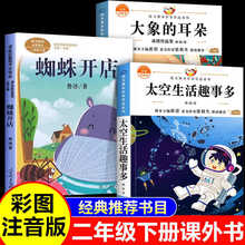 二年级下册必读课外书全套3册注音版 太空生活趣事多 蜘蛛开店书