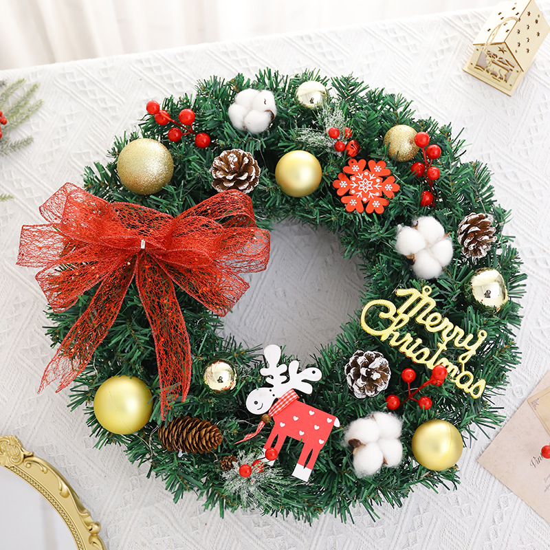 Amazon popular guirnalda de Navidad ratán 40/50/60cm decoración de Navidad Garland puerta colgando escena diseño