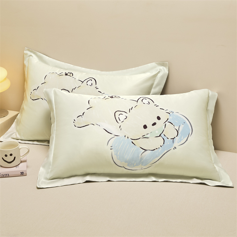 Un par de fundas de almohada de seda de hielo de 48cmx74cm fundas de almohada de seda para el hogar 2025 nuevo juego completo individual premium