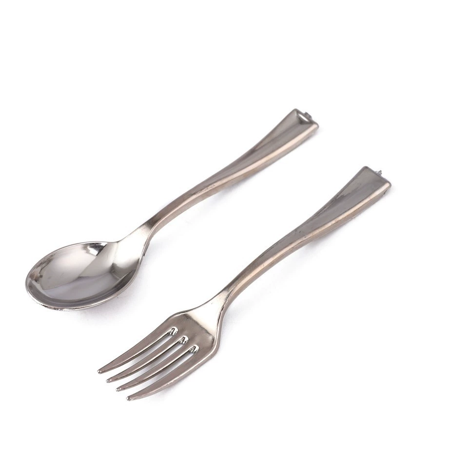 Disposable plastic fork polypropylene, small dessert spoon
