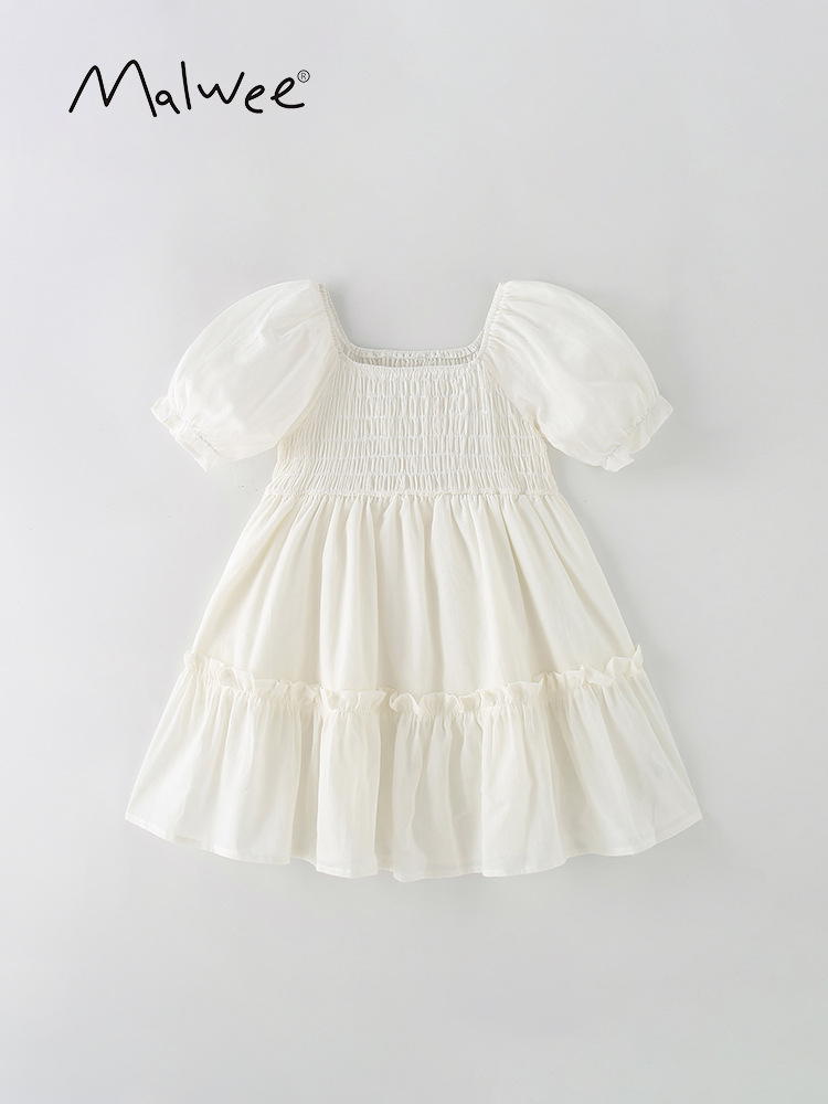 En stock malwee niños princesa vestido de verano nuevo europeo y americano estilo occidental niña manga corta la falda