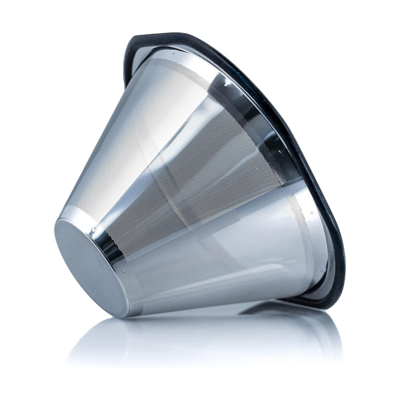 Stainless Steel Reusable Double-Layer Coffee Filter Kalita 185 Pour-Over Coffee Maker and Oxo 8