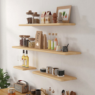 Solid Wood Wall Shelf Living Room Wall Shelf Bedroom Bedside Partition Wall Bookshelf Wood Board Shelf