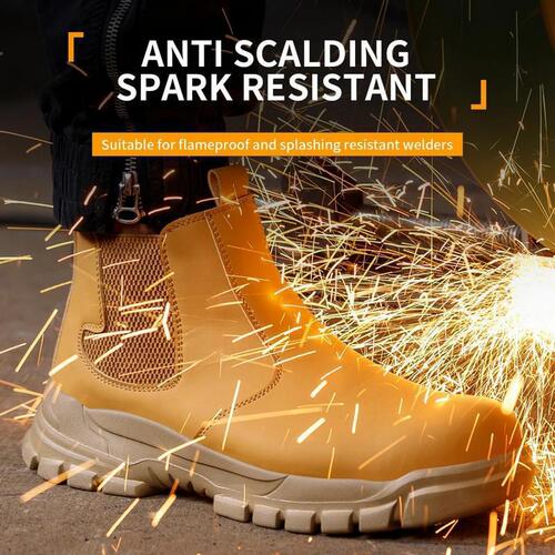 Y6502026 New men's steel-toed work boots are waterproof and impact-resistant
