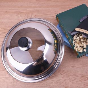 Pot Lid Visible Tempered Glass Lid Stainless Steel Wok Soup Pot Accessories 26/28/30/32/34/36/40cm