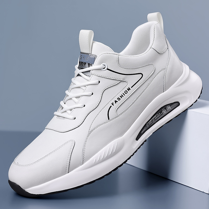 Zapatos deportivos casuales para hombres, primavera y verano 2025, nuevos zapatos de suela suave para hombres, zapatos de correr de cuero de moda para hombres