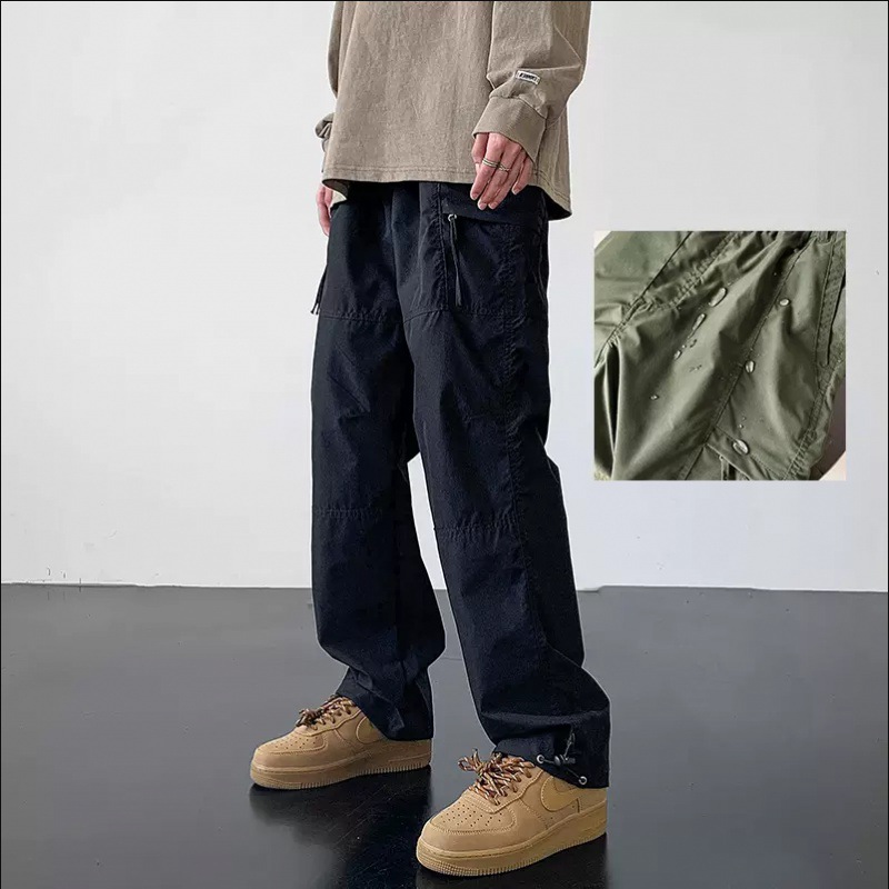 Pantalones a prueba de viento impermeables de secado rápido Comercio exterior Americano overoles funcionales sueltos pantalones casuales con cordón recto para hombres