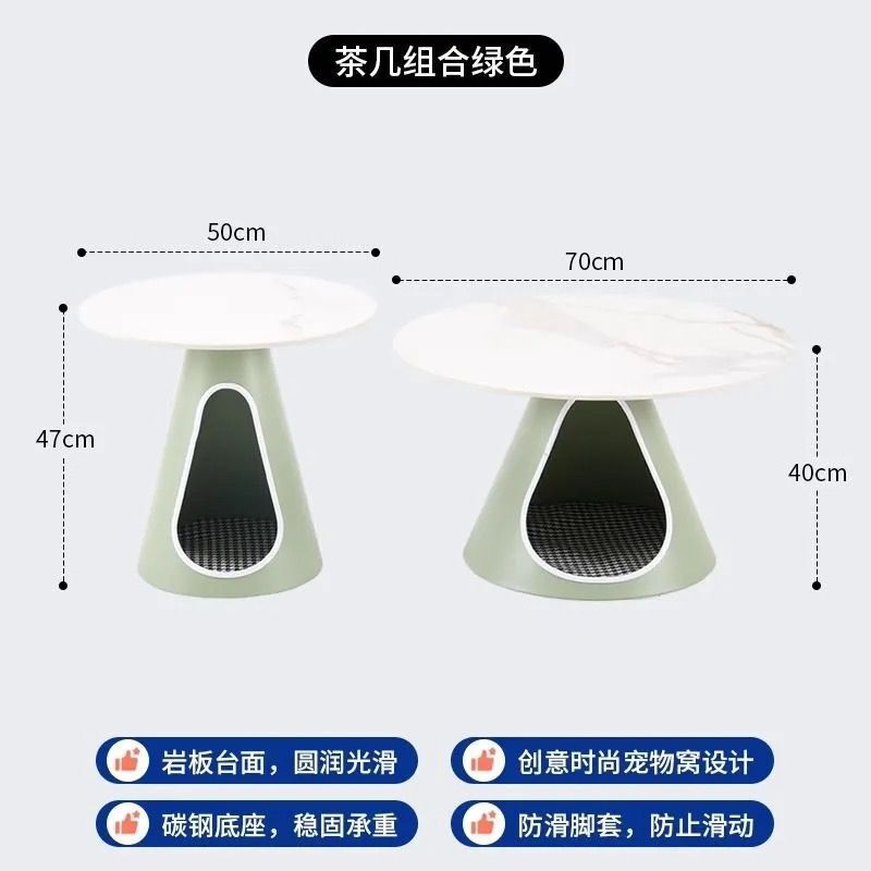 极简茶桌装组合岩板茶机现代简约圆形小户型茶几客厅家用客厅桌|undefined