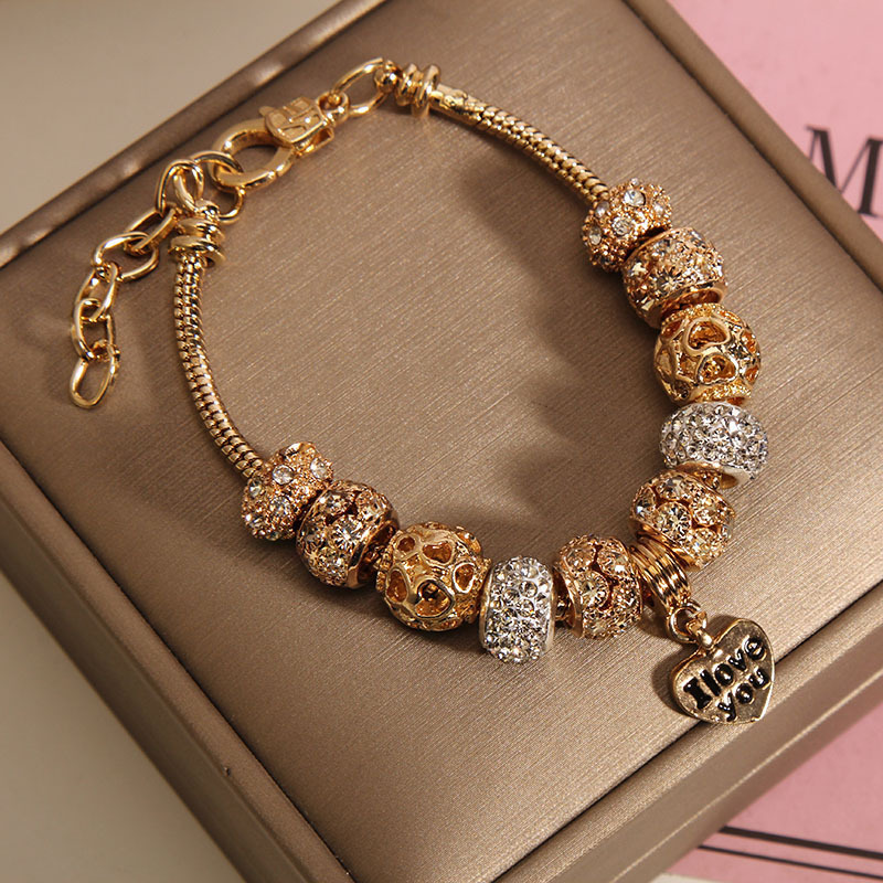Pulsera de abalorios con corazón para mujer - joya de moda_voghion.com