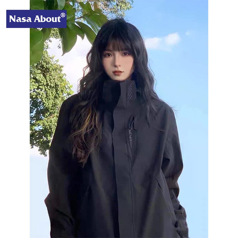 NASA旅游冲锋衣外套女潮牌登山服春秋薄款冬季三合一可拆卸外套男