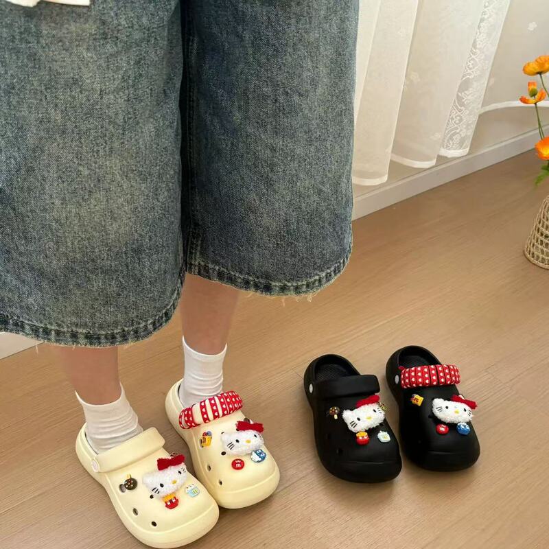 2026 New Cute Kitty Cat Clogs for Women, Summer Outdoor Wear, Thick-Soled Height-Increasing, Super Stylish Beach Sandals