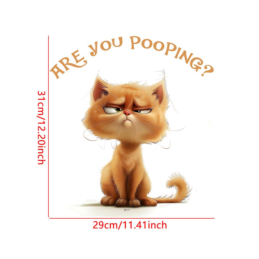 Sticker mural décoratif transfrontalier créatif 3D chat, animal, pour salle de bain, toilettes ou maison - Autocollant imperméable_voghion.com