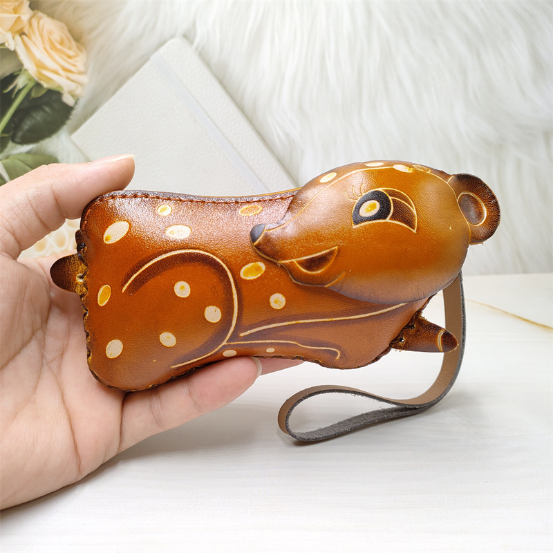 South Korea Children's Wallet Boys' Primary School Students' Lanyard Wallet Women's Children's Cartoon Coin Clip Wallet Leather Storage Bag