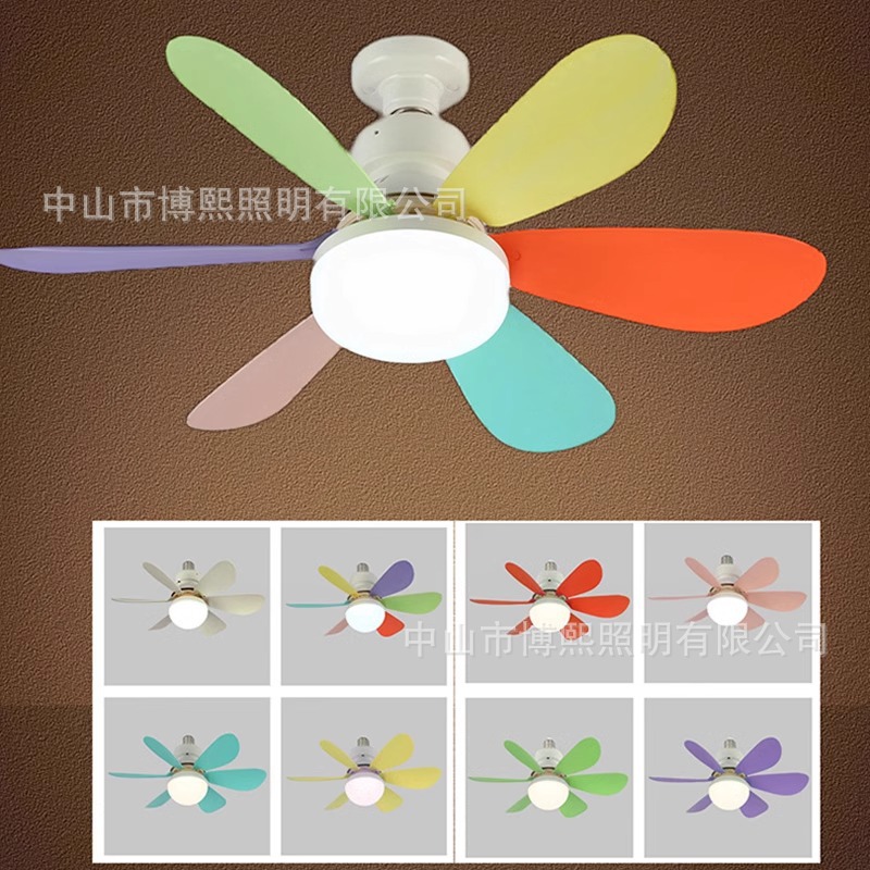 Lámpara de techo con ventilador silencioso, E27, inteligente, para comedor o dormitorio