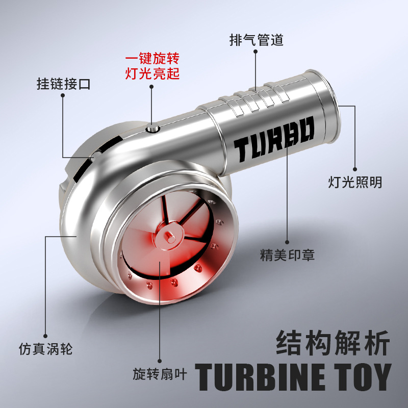 Una pieza generadora creativa descompresión turboalimentado eléctrico simulación de sonido de onda automotriz turbina descompresión colgante llavero image 3