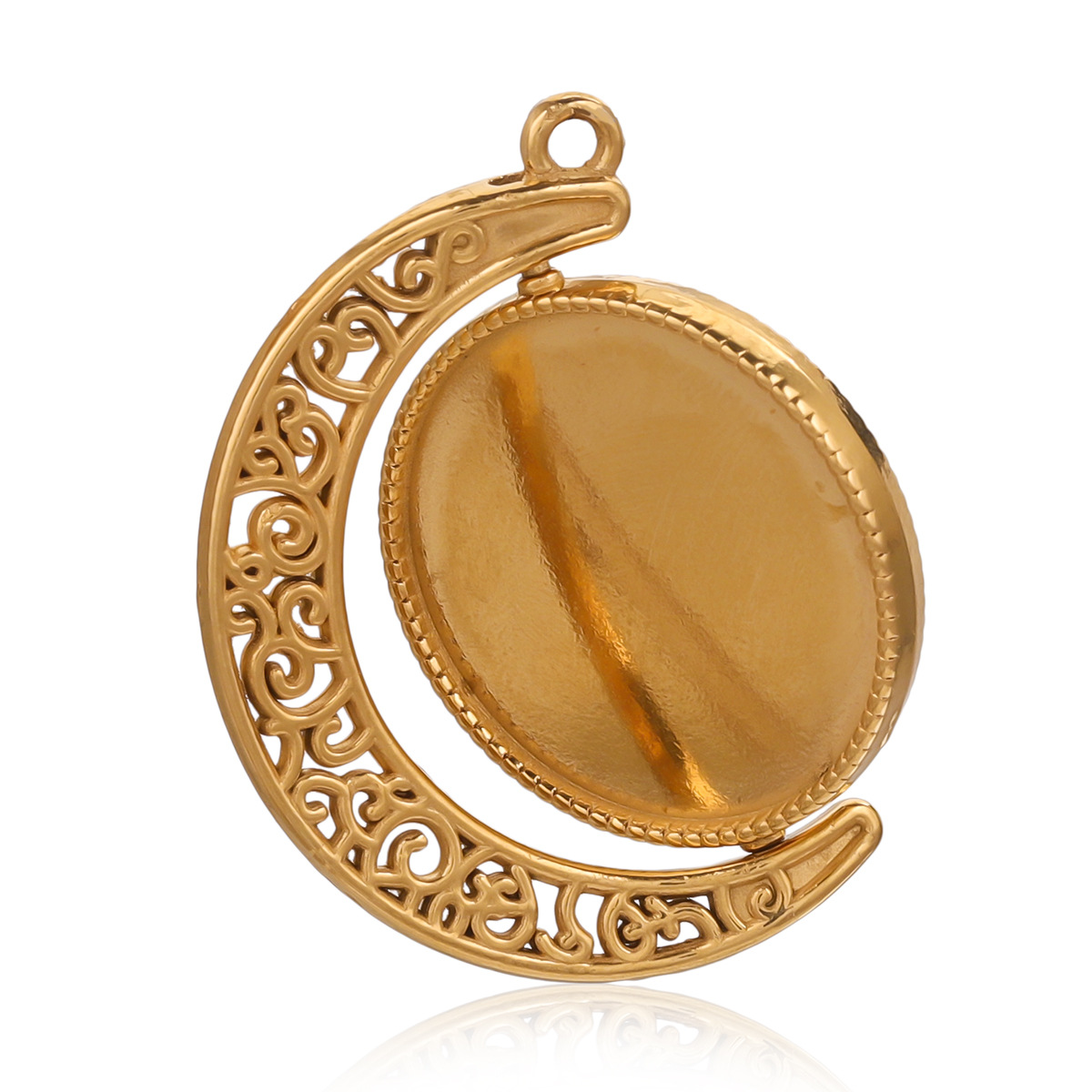 Acero inoxidable retro interior 25MM rotación base de tiempo gemas base colgante DIY accesorios de joyería al por mayor