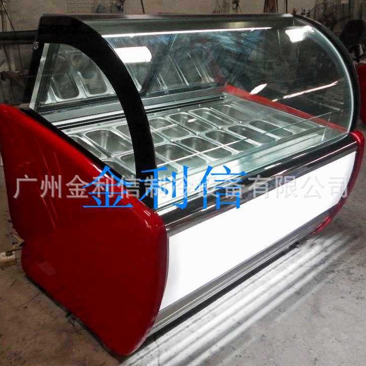 优惠供应上海卧式红色经济型冰淇淋冷藏展示柜硬冰淇淋冷冻